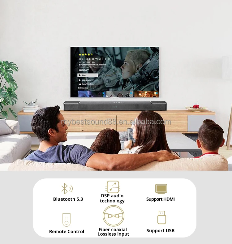Big Soundbar with 6 Speakers Best Bass Atmosphere for TV Use High Sound ...