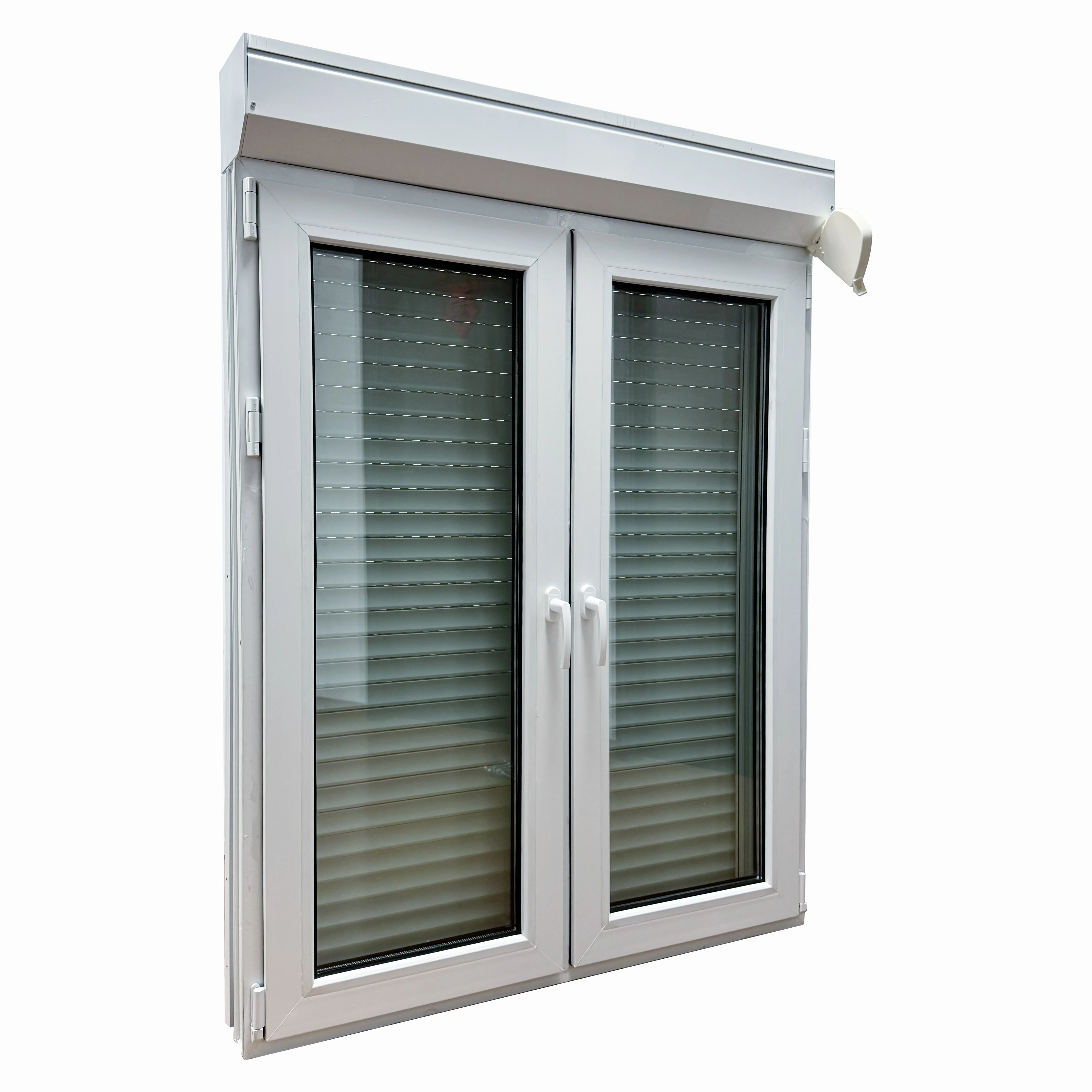 UPVC Casement Window with Roller Shutters Customized Product Good Wind Resistance  High Strength Modern Design  Good Sealing