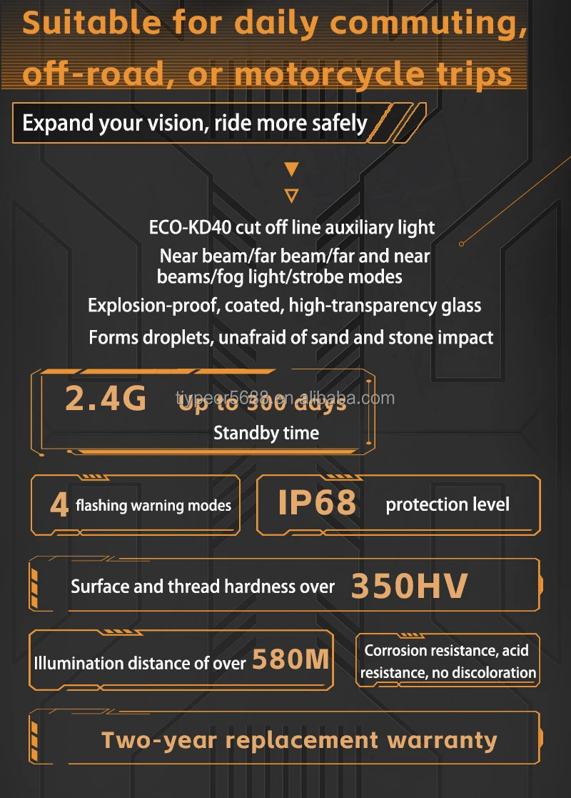 product tiypeor motorcycle high power 90w wireless switch driving auxiliary spotlight super brighter cnc aluminum fog light for atv utv-2