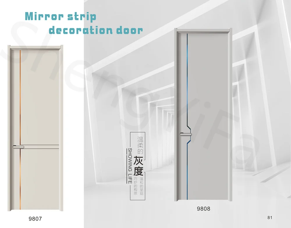 Factory Waterproof PVC Polymer ABS Interior WPC Doors for Bedroom Door