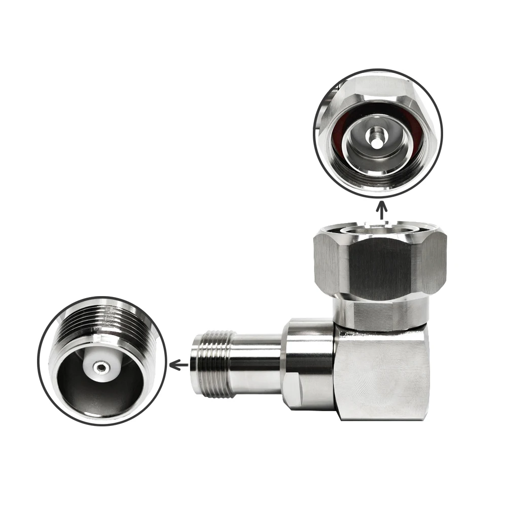 Modern Design Rf Adaptor Connector HN Female Jack Hembra to L29 7/16 Male Plug Macho DIN Right Angle Coaxial Adapter Rohs Brass