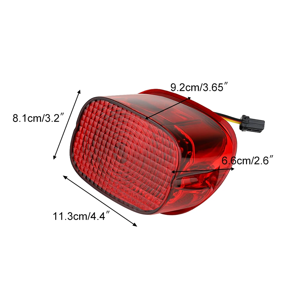 AUKMA Red Housing Tail Brake Light OEM Squareback Taillight Fits for 1999-Up Big Twin Motorcycle