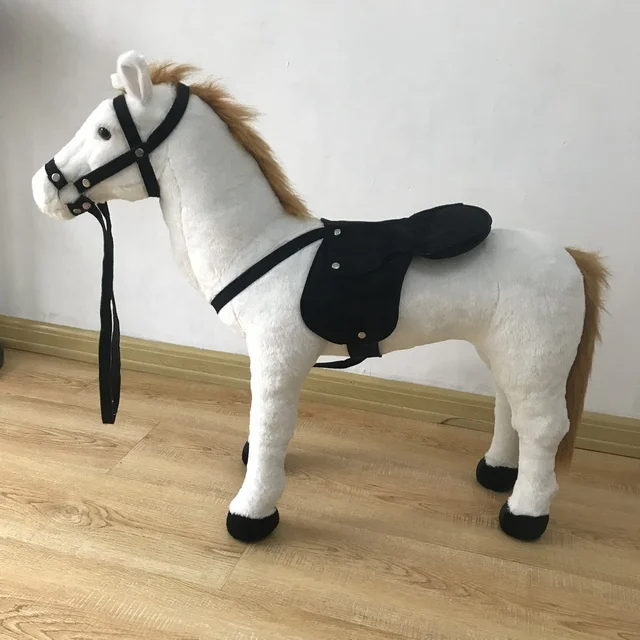 Large Plush Horse Ride-On Toy New Style Standing Cowboy Stuffed Toy
