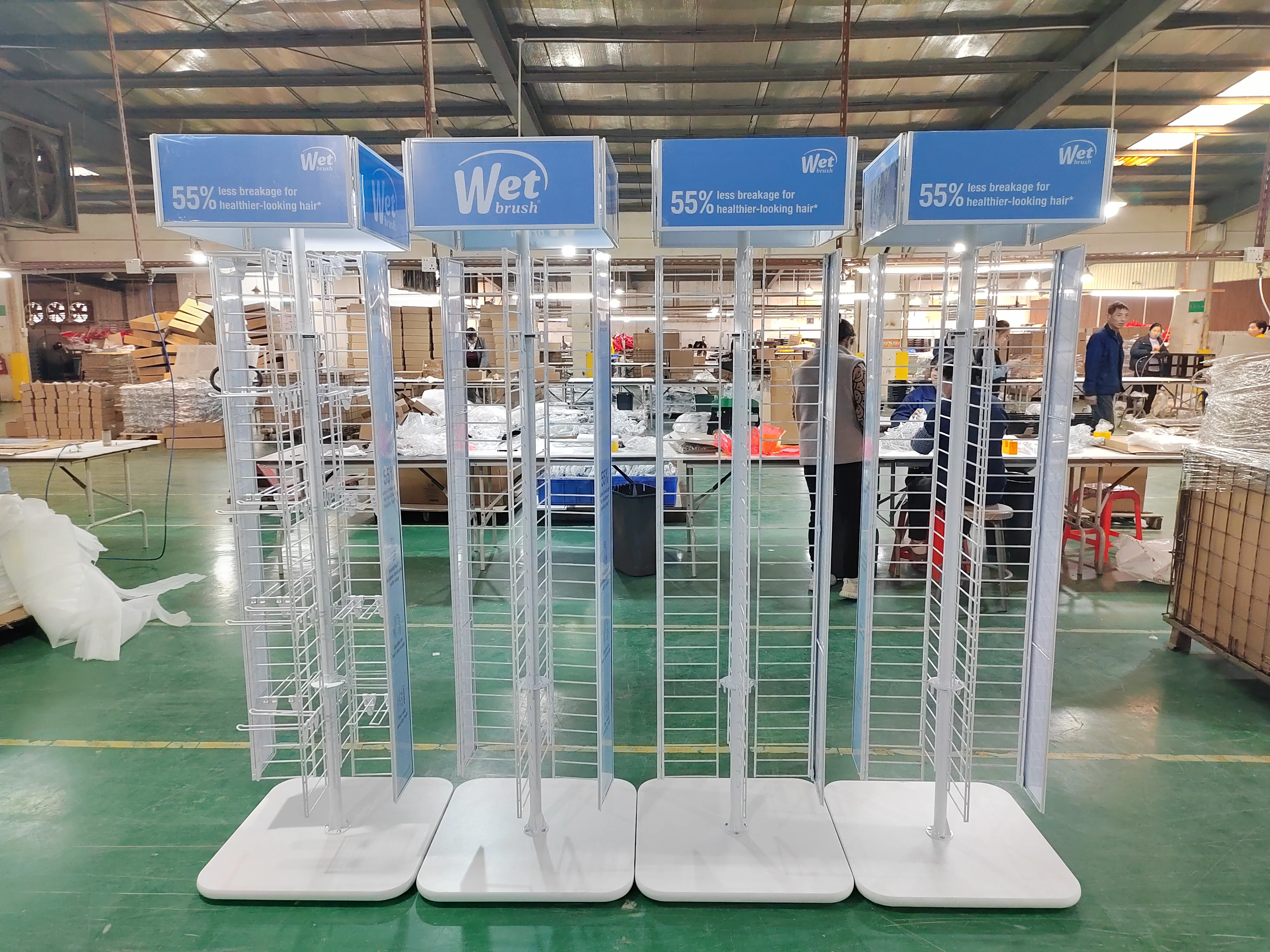 Commercial Metal Comb Shelving Multi-Layer Display Rack for Wet Brush Collection & Retail Exhibition