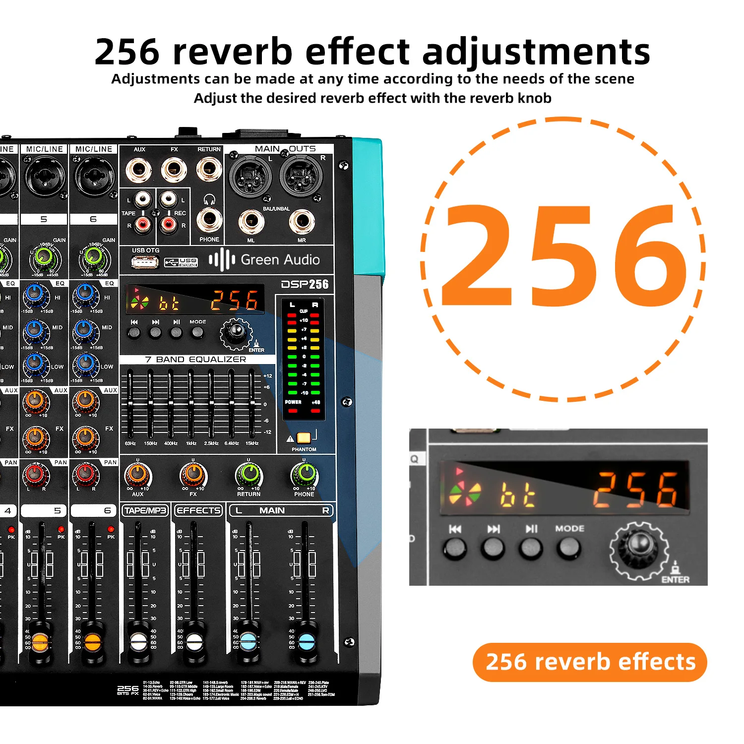 GAX-PA6 Professional Audio Mixer - 6 Mono Channels for Home Party