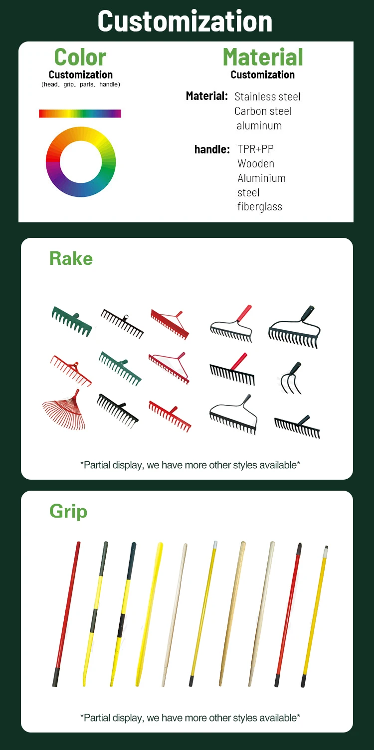 product wholesale farm hand tools 14 teeth twisted teeth garden  steel rakes head-5