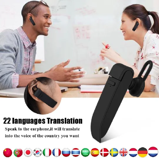 In Stock Language Translation Device Real Time Business Translator Earphone Headphone Wireless Support 22 Languages