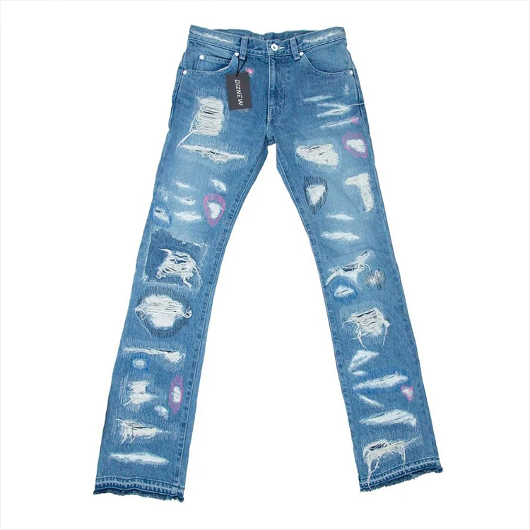 DiZNEW Newest Design 2022 Summer New Fashion Hole Women Female Bottoms Ladies Trousers Ripped Jeans