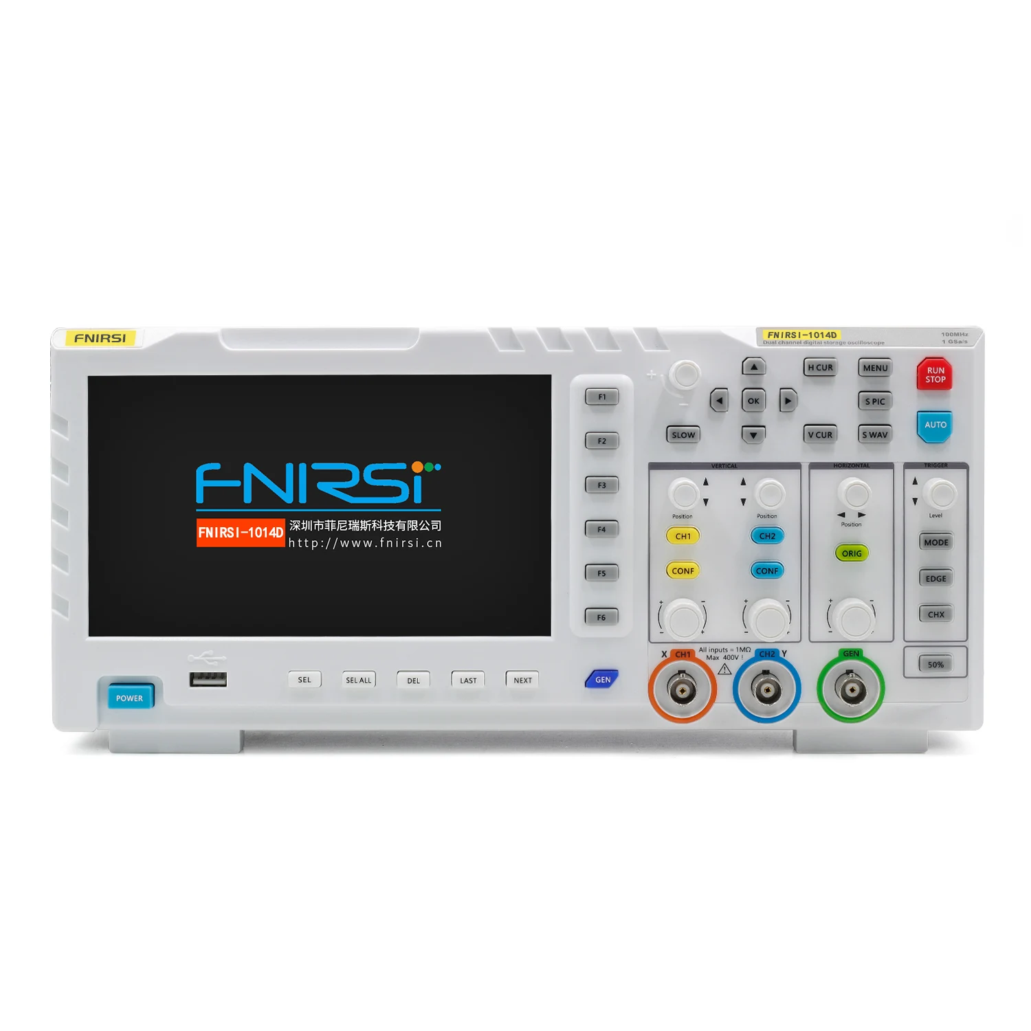 Fnirsi 1014d Digital Oscilloscope Real Time Sample Rate 100mhz 2channels 1gsa/s Usb Host and Device Connectivity 7 Inch