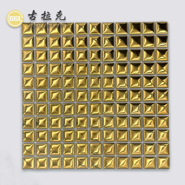 Hot Selling Luxury Gold Mosaic Wall Tile Backsplash Ceramic Mosaic Tile