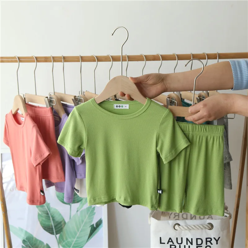 Wholesale Bulk 2023 Trendy Stretch Home Wear Cute Pure Color Boys' Girl