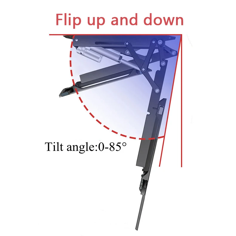 Electric Remote Control TV Stands Expandable Tilt Angle Adjustable Ceiling TV Mount Motorized TV Rack Bracket VESA 600*400mm