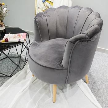 Hstex Modern Furniture Romance Dining Stool Modern Couch Leisure Chair Single Sofa Set Luxury Hotel Living Room Velvet Iron BSCI