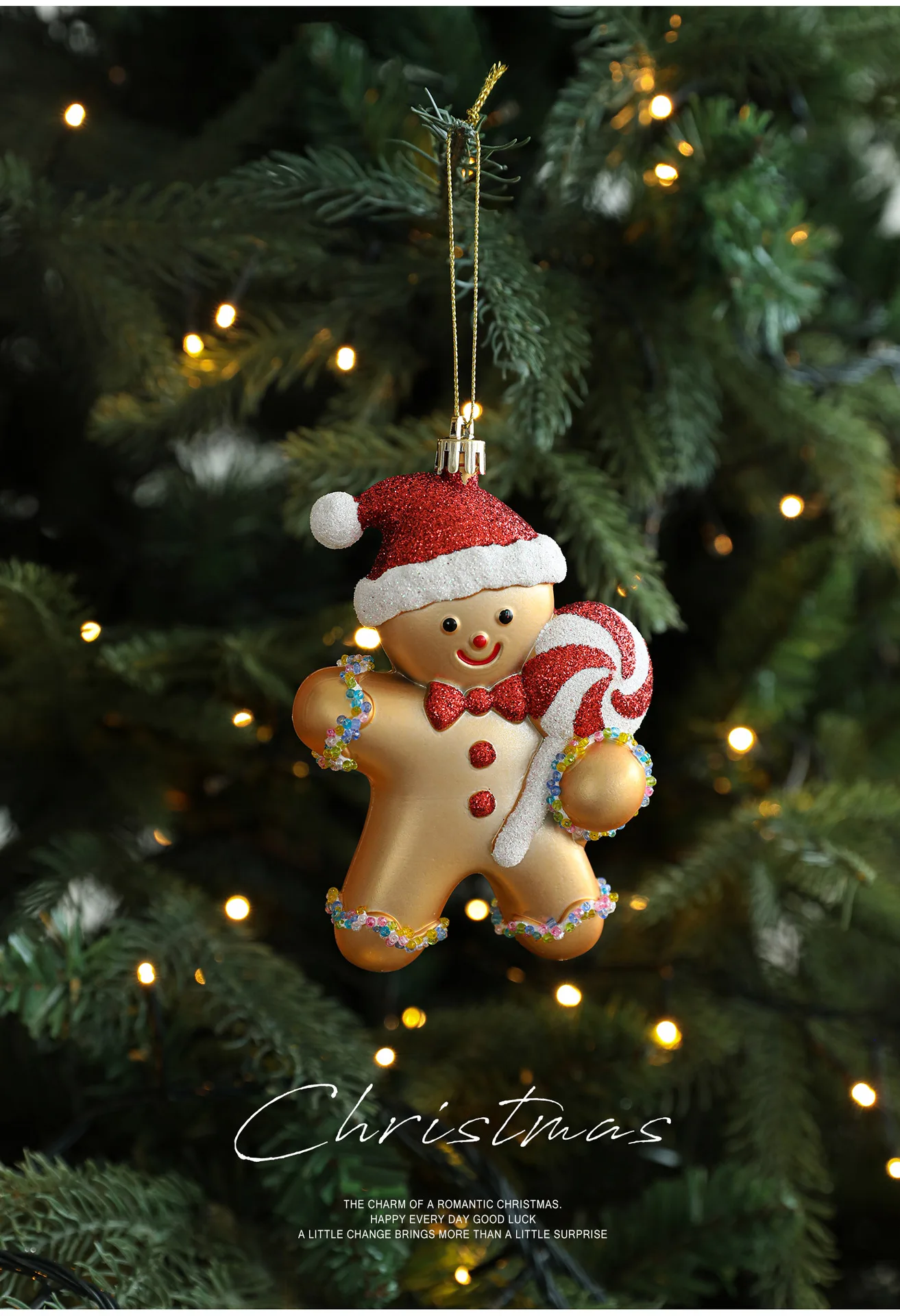 product vintage cute  fox squirrel christmas decor gingerbread man snowman christmas tree ornament diy hanging decor for party decor-9