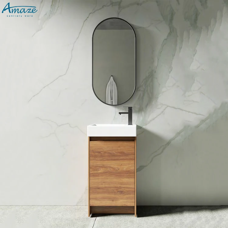 New design customized vanity with mirror wash basin for hotel bathroom sink small wall hung bathroom cabinet manufacture