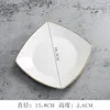 Diagonal gold-rimmed 7-inch square plates [88 per box]
