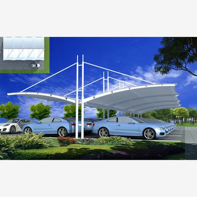 Custom Made Membrane Dtructure Tensile Fabric Steel Structure Carports Tent for Car Parking Tents Car Garage  Canopy for Sale