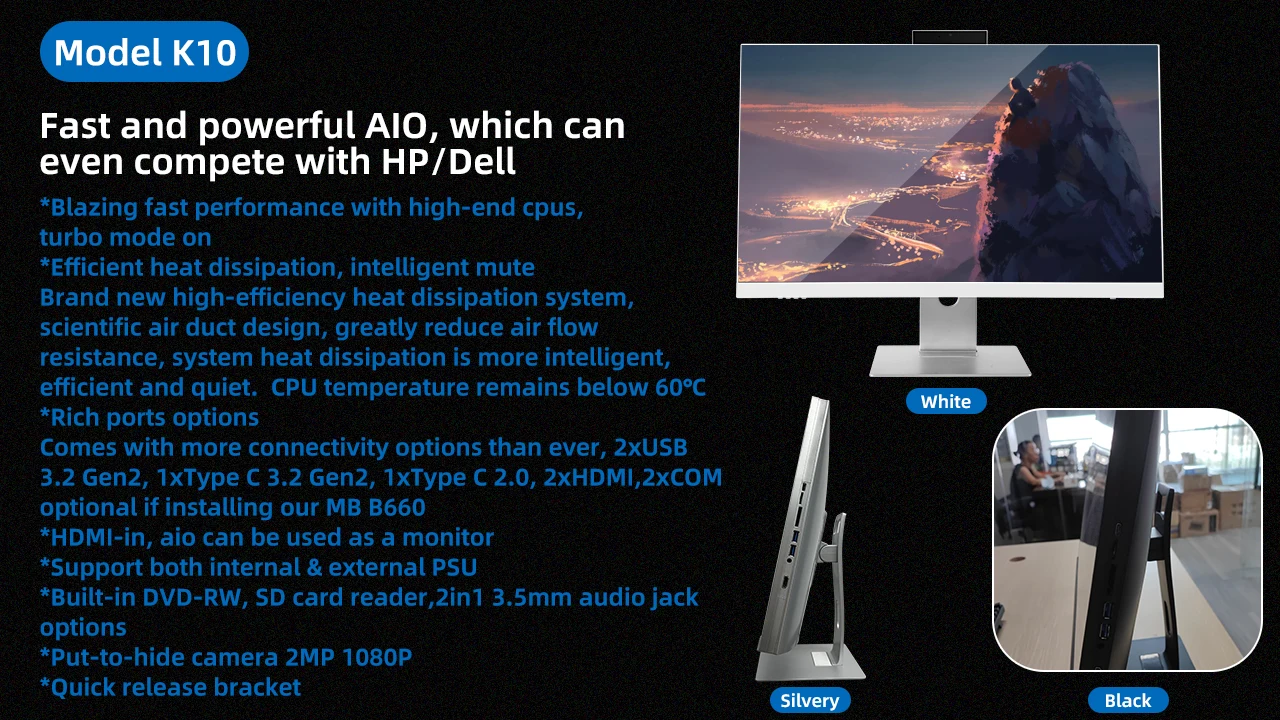 Cheap Pc Gaming I9 Used Computer Desktop New All in One Pc Curved 27 ...