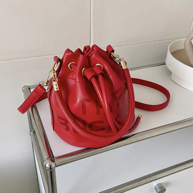 Ladies Shoulder Bags Women The Bucket Bags Pu Leather Purses And