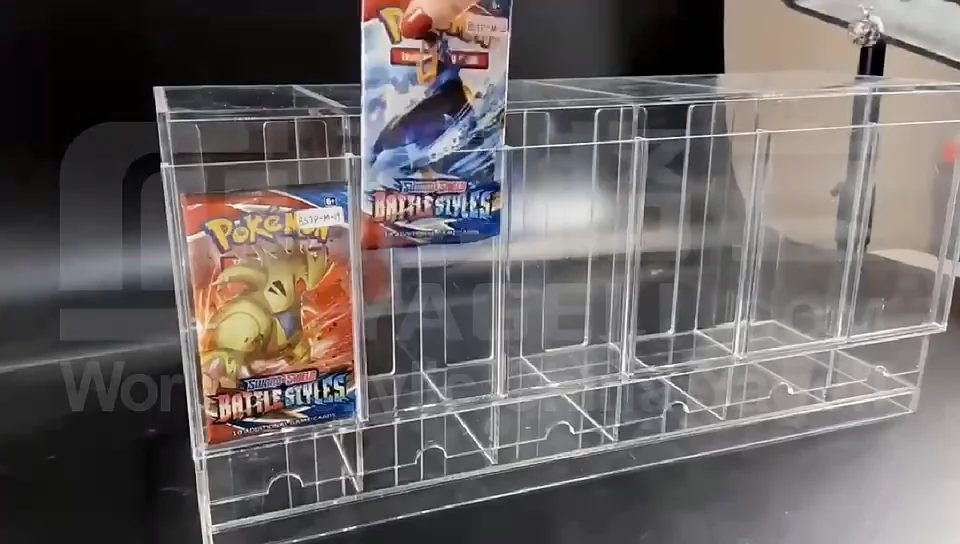 6 Slot Custom Clear Pokemon Packs Dispenser Display Case Acrylic