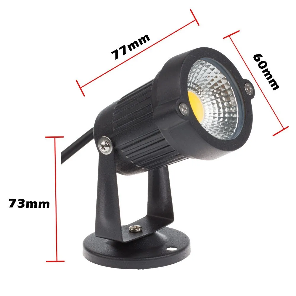 Outdoor LED Lawn Light with Spike Stand Waterproof IP68  Rotating Path COB Spotlight 220V RGB Garden Landscape Tree Spot light