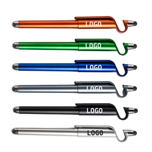 Custom Logo 0.5mm Plastic Gel Pen with QR Code Advertising Personalized Pens Phone Holder & Promotional Pen for Branding Gifts