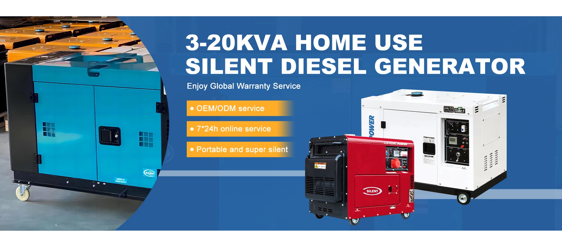 10kva Silent Diesel Generator For Home Silent 1/3 Phase Sound Proof