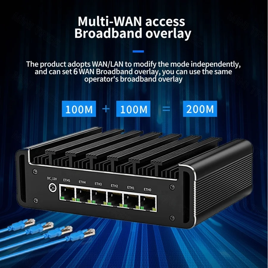 Fanless Mini PC Intel Core i7 1165G7, Quad Core, 4x 2.5G LAN