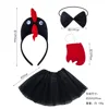 Three-dimensional black chicken 3-piece black gauze skirt