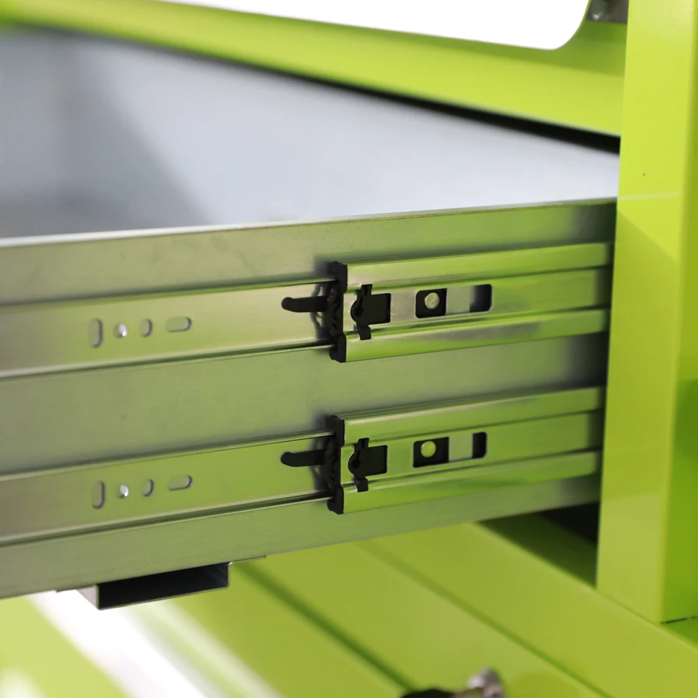 Double Layer Heavy Duty 4 Wheel Tool Cabinet with Handles factory