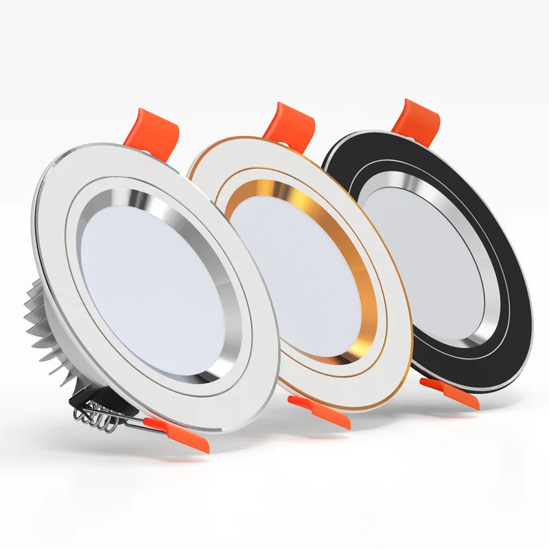 AC 85–265 В үш түсті LED төмен қарай жарықтандыратын шам, 7 Вт, таванға орнатылатын, үйге, офиске, отырғызу бөлмесіне ішкі жарықтандыру үшін арналған