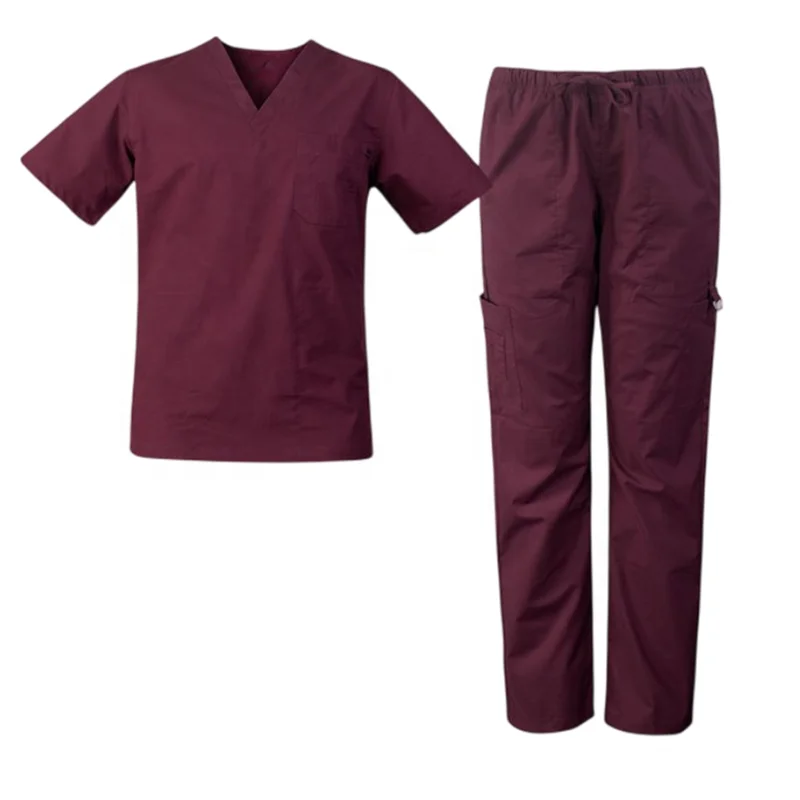 Light Color Womens Elastic Waist Hospital Medical Uniforms Set Jogger