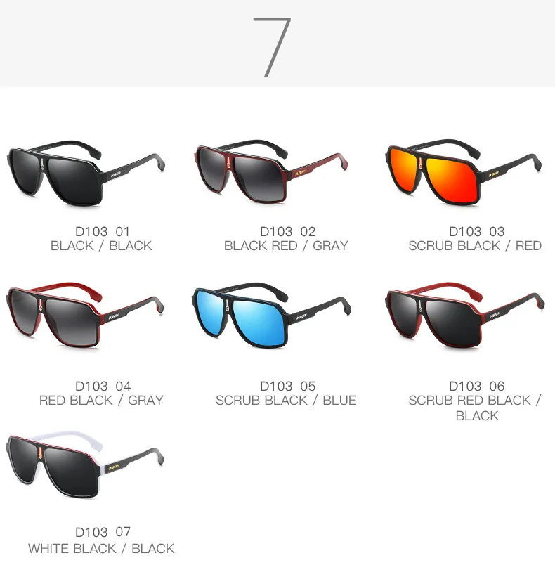 STORY D103 DUBERY Polarized Sunglasses UV400 Pilot Square Shades Sunglasses With Polarized Lens Gafas De Sol