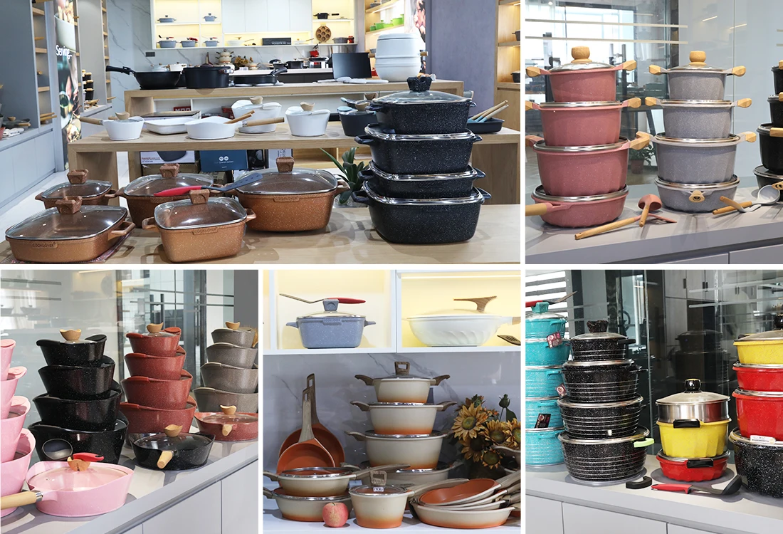 Cooklover 15 Pcs Food Grade Combination None Stick Pot Set Cookware Set