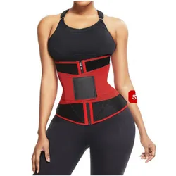 Hot sale wholesale custom logo woman belly sauna zipper waist belt elastic weight loss waist trainer corset