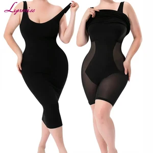 Women Built-in Shapewear Maxi Dress 2 in 1 Shaper Tummy Control Slimming Breathable Backless Shapewear Bodysuit