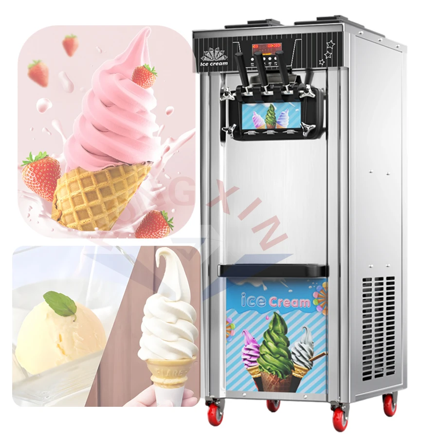 Commercial Soft Serve Ice Cream Machine Small Industrial Italian Gelato Soft Ice Cream Maker for Home and Shop