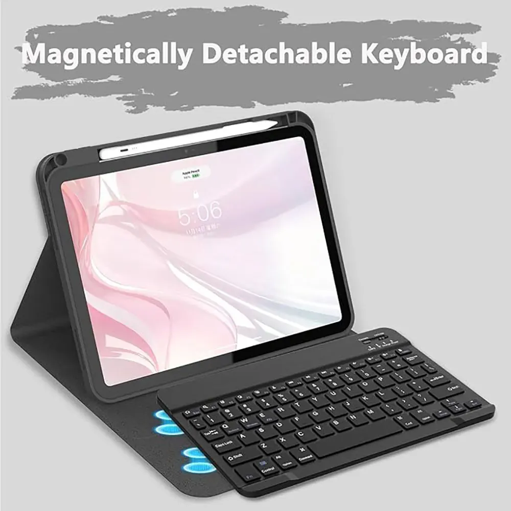 product magnetic wireless detachable keyboard case for ipad 11 inch with stand flip cover pen holder laudtec-7