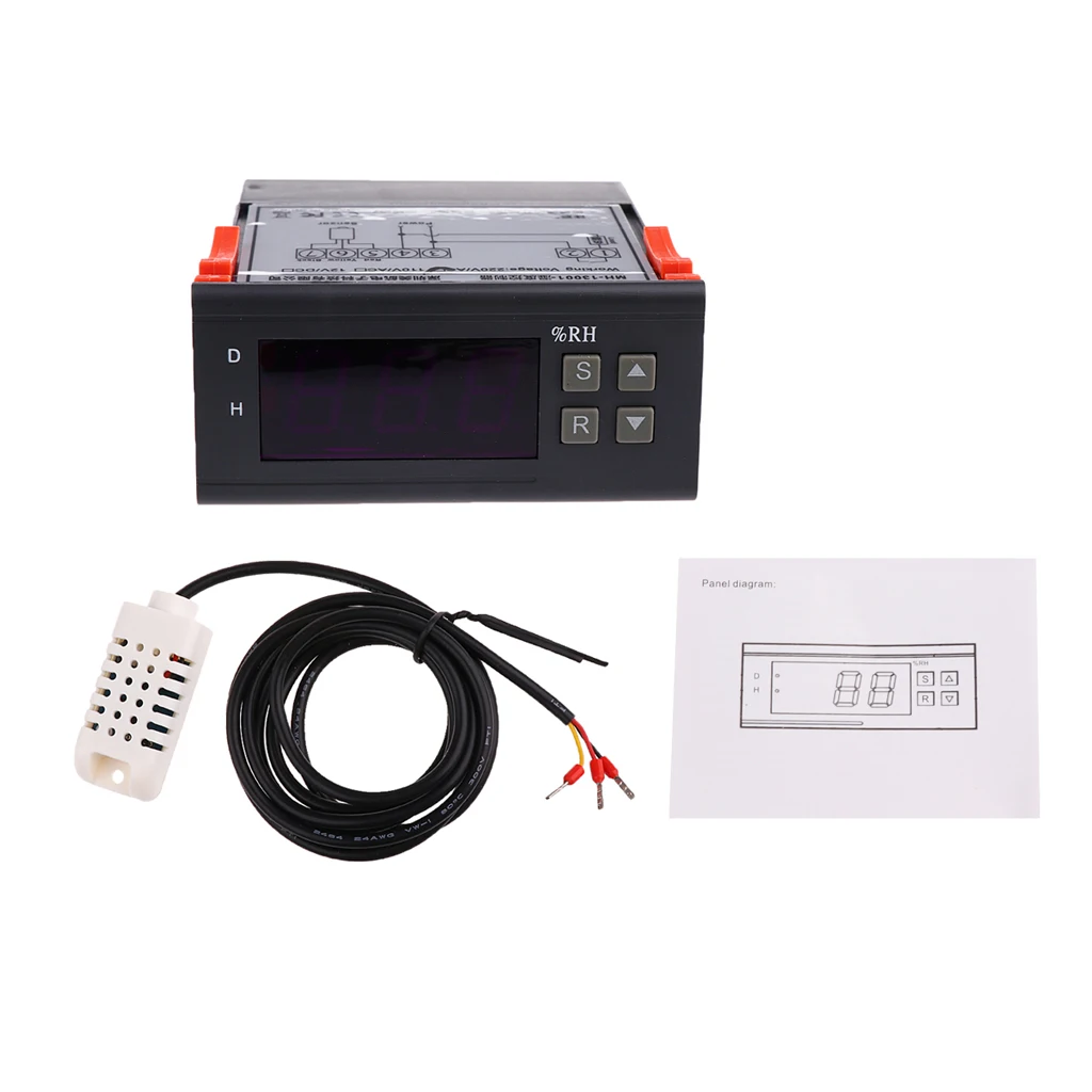 MH13001 Digital Thermostat Hygromstat Temperature Humidity Controller Relay Higrometre Station Meter 220V for Egg Incubator