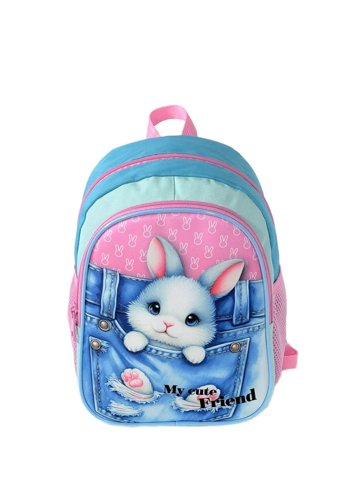 Haslor 2024 Cute Kids Bag 600DPolyester with Full cartoon rabbit High ...