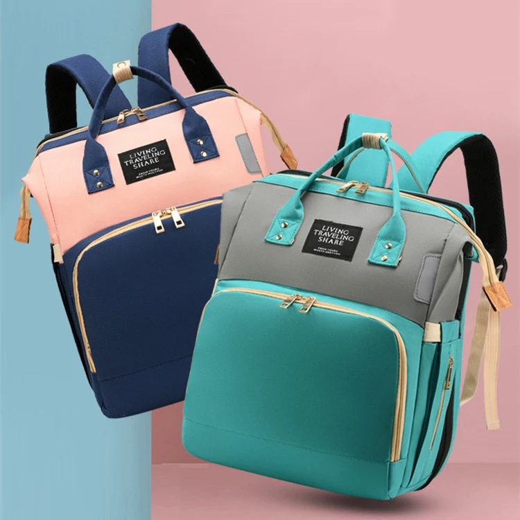 Waterproof Baby Folding Crib Bed Bags Mommy Travel Diaper Backpack