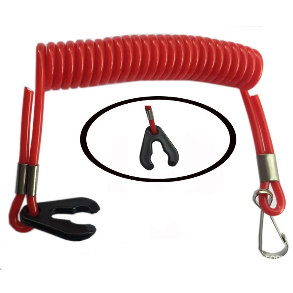 Mercury Boat Kill Switch Key Lanyard Safety Tether With Swivel Snap Hook For Johnson Evinrude 47 2 Inch Red