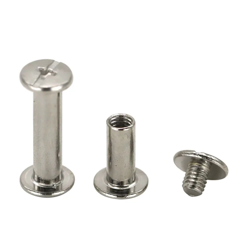 Fastener Product SS304 M4 M6 M8 Flat Stainless Steel Chicago Screw for Leather