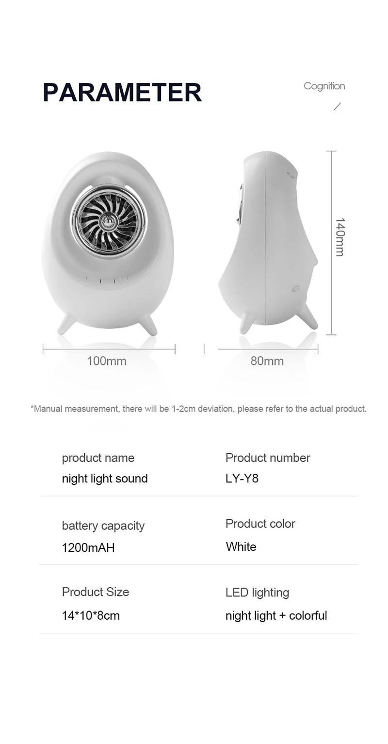 Mini wireless speaker with built-in led lights