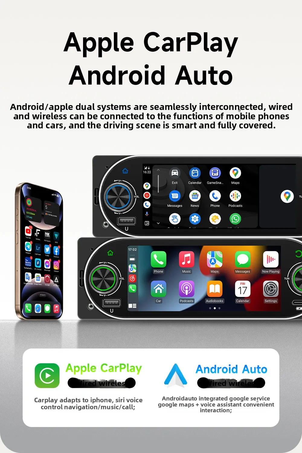 5006-J(AN-060) All-In-One Android Car Navigation Machine 5.1inch Carplay GPS Navigator Cross-Border 5.1inch Carplay Navigation