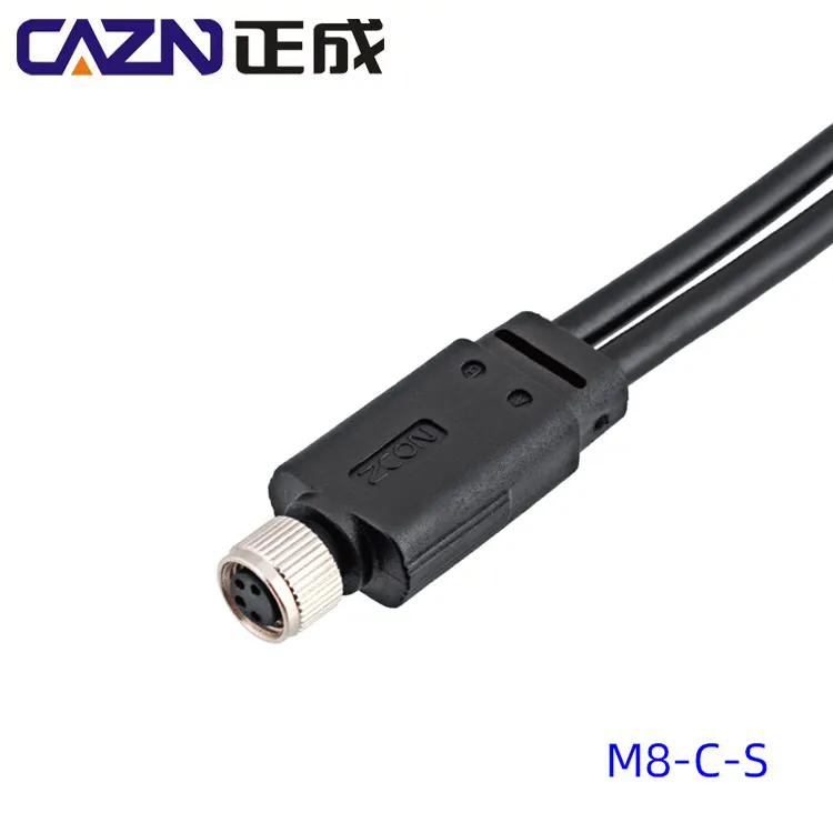 Equivalent to Binder Ip67 3 4 5 6 8pin Male Female Y Type Splitter 1 to 2 M8 PUR PVC Overmolded Cable