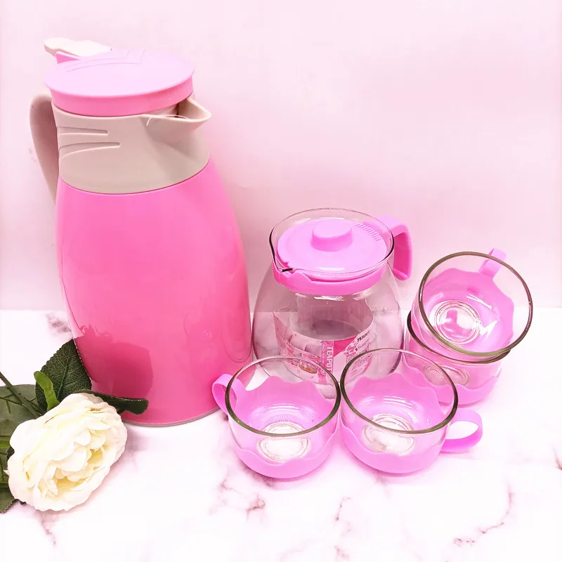 2023 New Hot Creative Thermos Pot Set Sixpiece Glass Liner Tea Pot Set