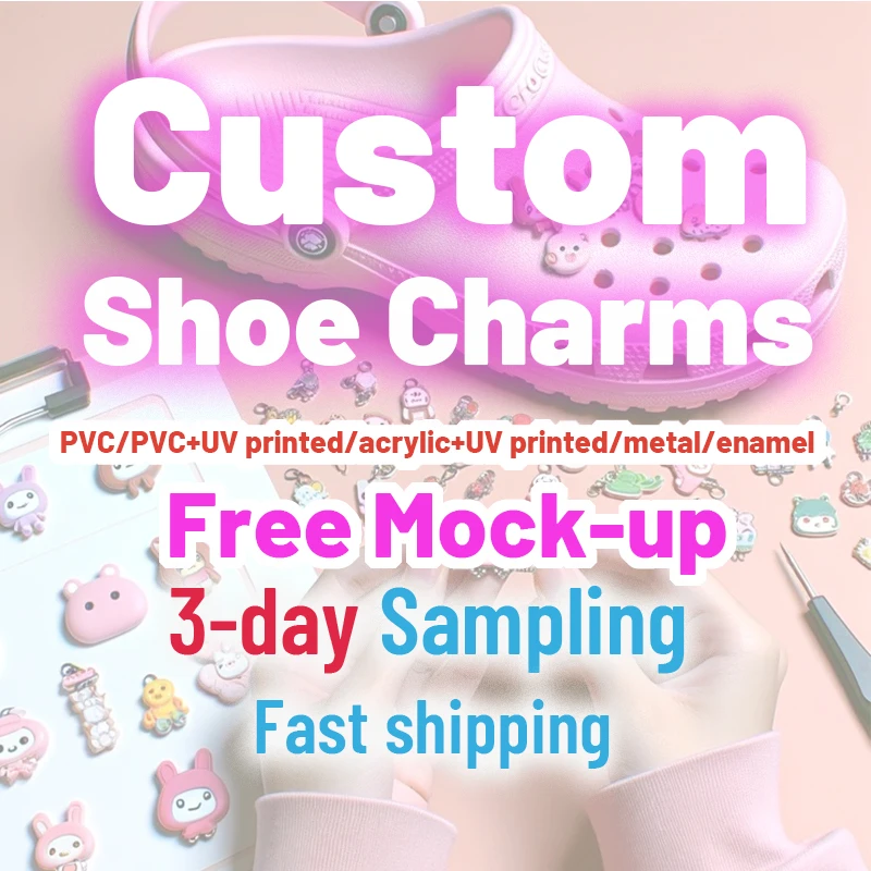 New Custom Designer Pvc Decoration Personalisation Design Regular Custom Shoe Charms