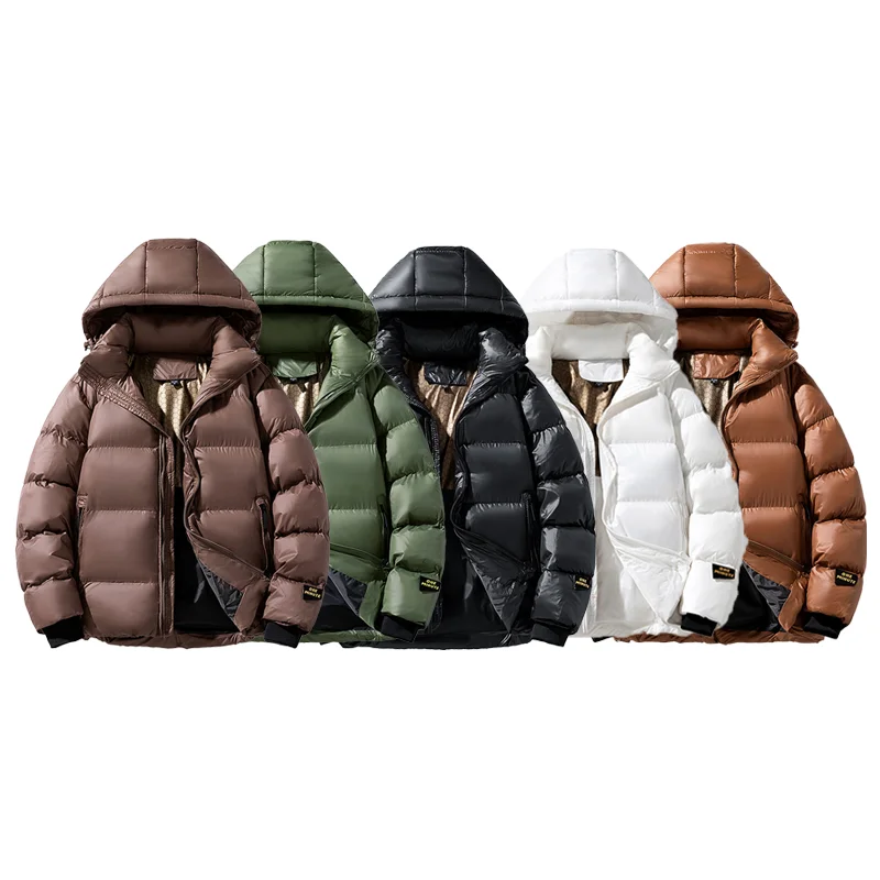 Luxury Nylon Mens Waterproof Puffer Jackets With Hood Crop Top Puffer