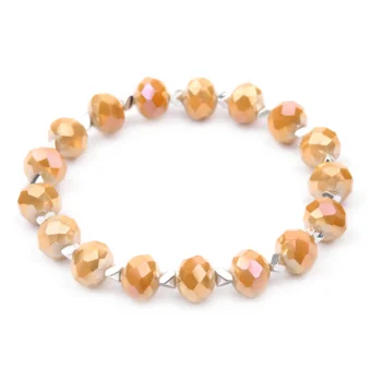 Bracciale impilabile in oro placcato con cristalli verde scuro - Gioiello da donna fatto a mano, regalo - Italia